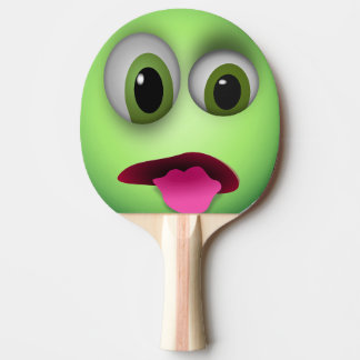 Raquete De Ping Pong Pala de Ping Pong Emoji Verde con la Lengua afuera