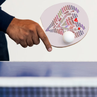 Raquete De Ping Pong Palavras de Namorados cardíacos Ping Pong Paddle
