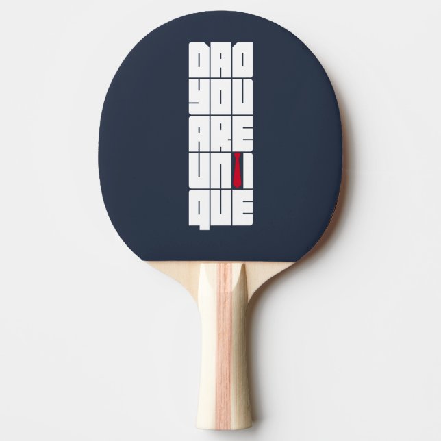 Raquete De Ping Pong Palavras Pai Você É Único (Frente)
