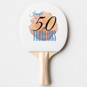 Raquete De Ping Pong Pale Peach Rosa 50 e Fabuloso Aniversário