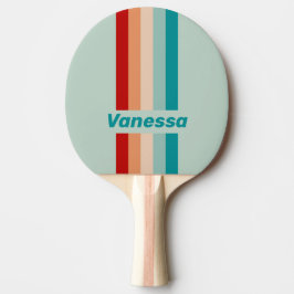 Raquete De Ping Pong Pale Seaglass Pin Striped with Name