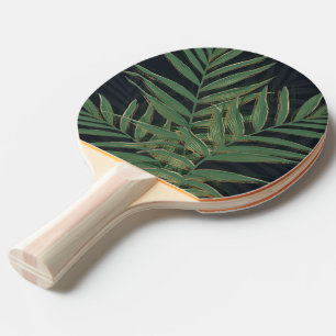 Raquete De Ping Pong Palma Verde Trendente Deixa Cinza Dourada de Traç
