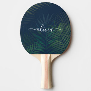 Raquete De Ping Pong Palma Verde Tropical Escura Deixa Ping Pong Pong P