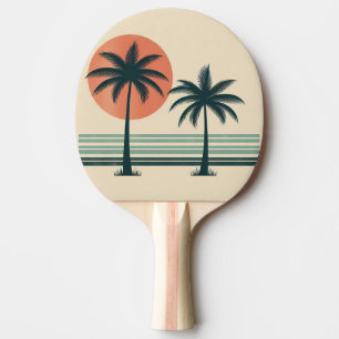 Raquete De Ping Pong Palmeiras tropicais retrô/vintage