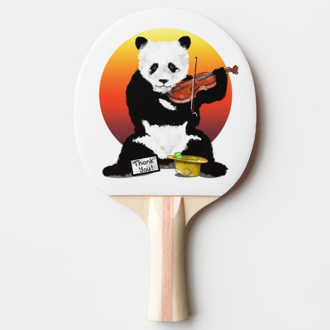 Raquete De Ping Pong Panda Buscando um Violino (Frente)