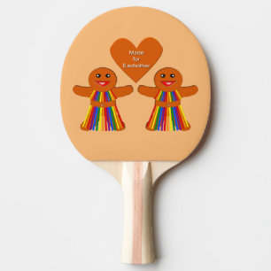 Raquete De Ping Pong Pão de Natal lésbico Casal feminino
