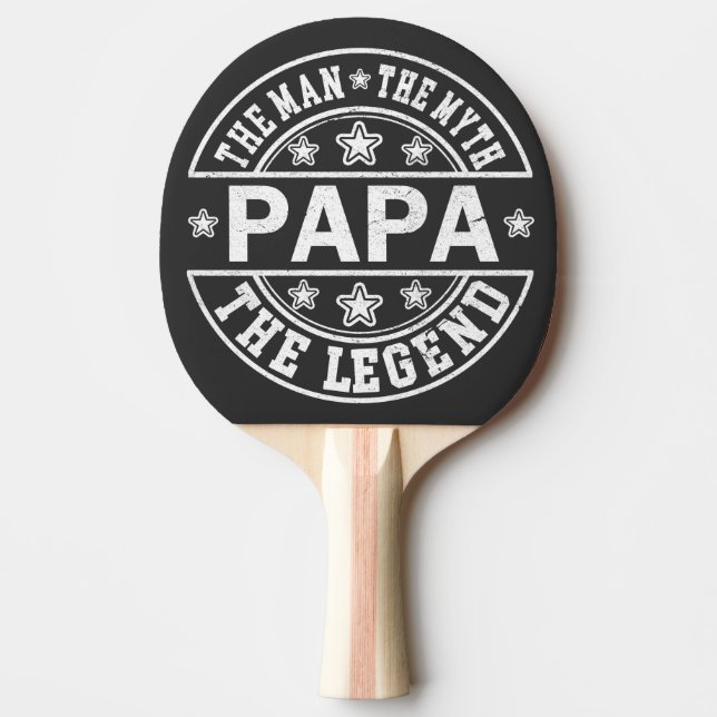 Raquete De Ping Pong Papá O Homem O Mito A Lenda Dia do Pai (Frente)