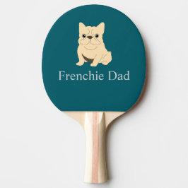 Raquete De Ping Pong Papai Frenchie, bulldog francês creme.