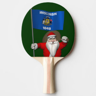 Raquete De Ping Pong Papai Noel Com Alferes De Wisconsin
