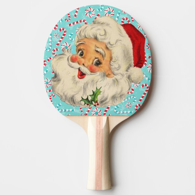 Raquete De Ping Pong Papai noel com Peppermints (Frente)