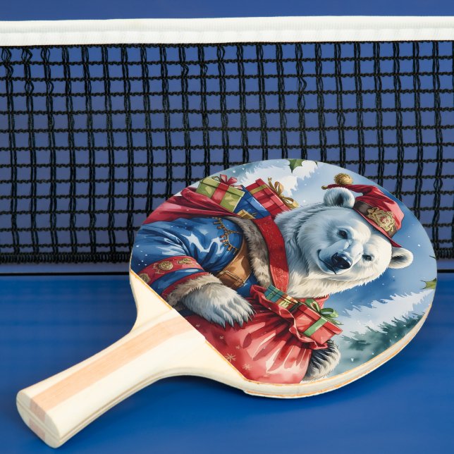 Raquete De Ping Pong Papai noel de Natal para Design de Urso Polar (Insitu)