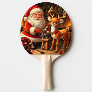 Raquete De Ping Pong Papais noeis e renas bonitos