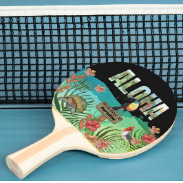 Raquete De Ping Pong Paraíso Tropical Exótico Personalizado de Aloha