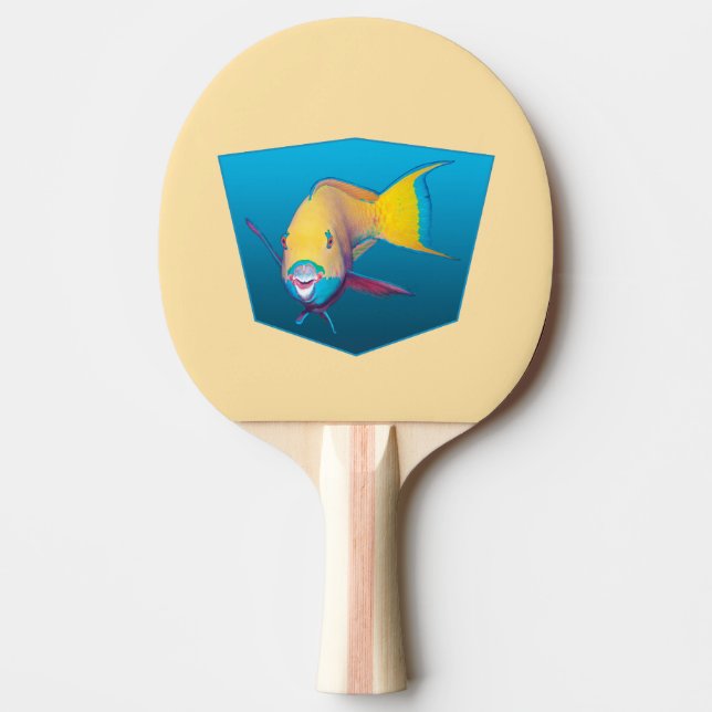 Raquete De Ping Pong Parrotfish - fundo azul de gradiente Design | (Frente)