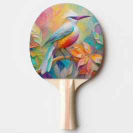 Raquete De Ping Pong Pássaro da fantasia vermelho-rosa-bico