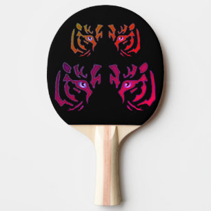 Raquete De Ping Pong Pasta de pino duplo, preto e branco, com face supe