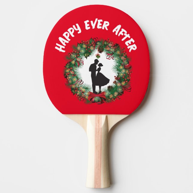 RAQUETE DE PING PONG PASTA-PINHA DE CASAMENTO DE NATAL (Frente)