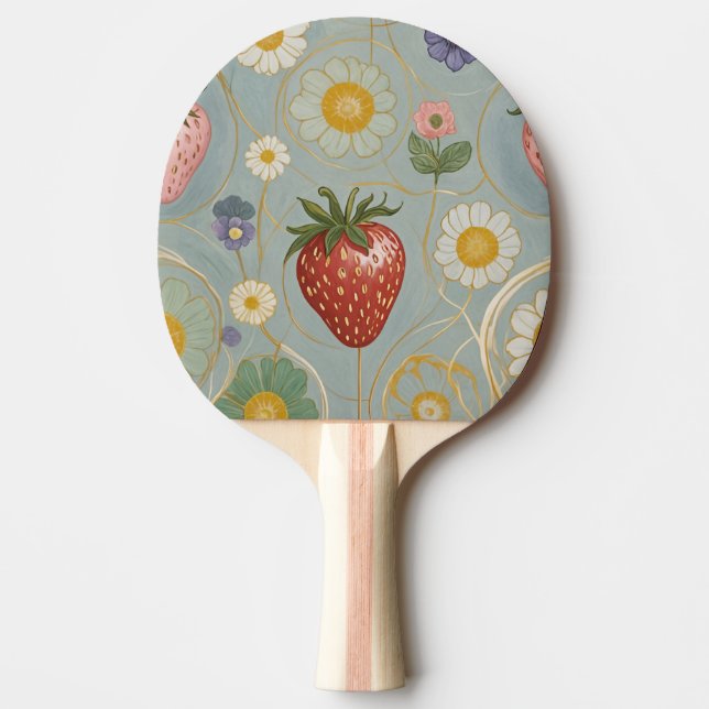 Raquete De Ping Pong Pastel Floral & Berry Delight (Frente)