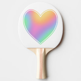 Raquete De Ping Pong Pastel Rainbow Heart