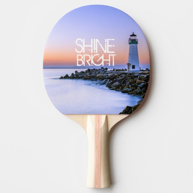 Raquete De Ping Pong Pastel Sunset Shine Bright Praia Rocky (Frente)