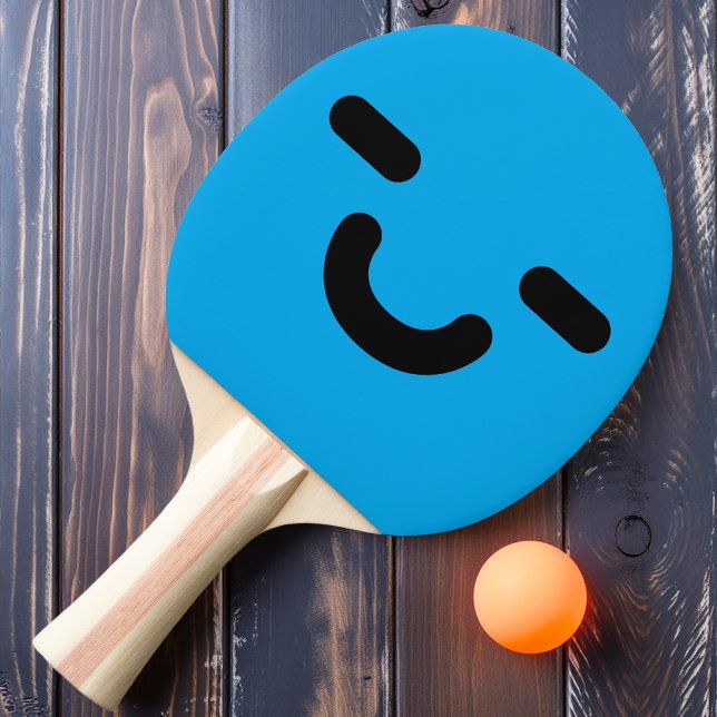 Raquete De Ping Pong Patilha de pino azul de Smiley face agradável (Criador carregado)