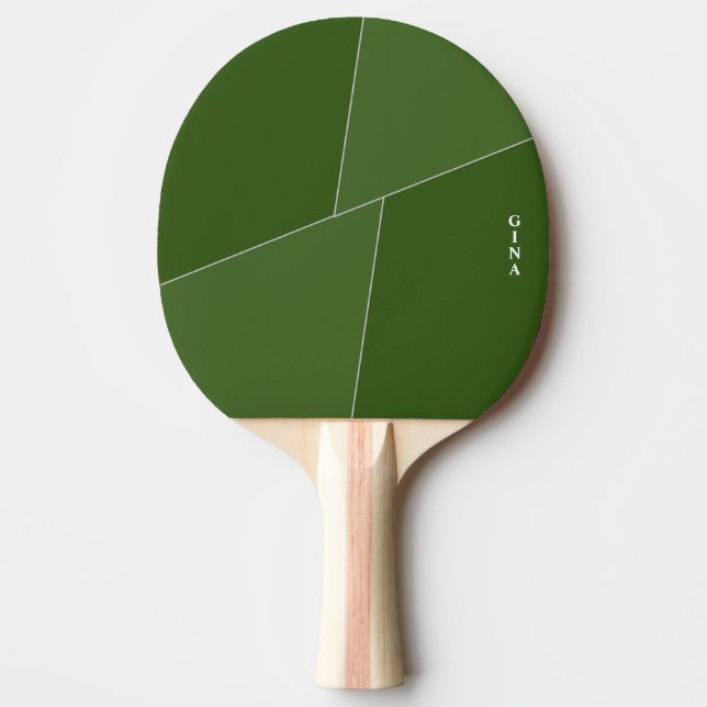 Raquete De Ping Pong Patilha de Pino Verde de Dois Tons Personalizada (Frente)