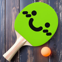 Raquete De Ping Pong Patilha de pino verde do Smiley face em forma de c
