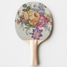 Raquete De Ping Pong Patilha Floral Ping Pong Inspirada Na Porcelana
