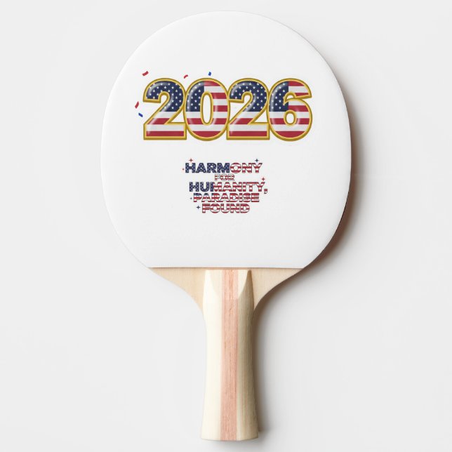 Raquete De Ping Pong Patriotic Peace Decal (Frente)