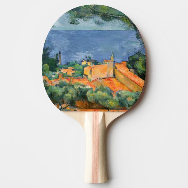 Raquete De Ping Pong Paul Cezanne - Estaque com Telhados Vermelhos (Frente)