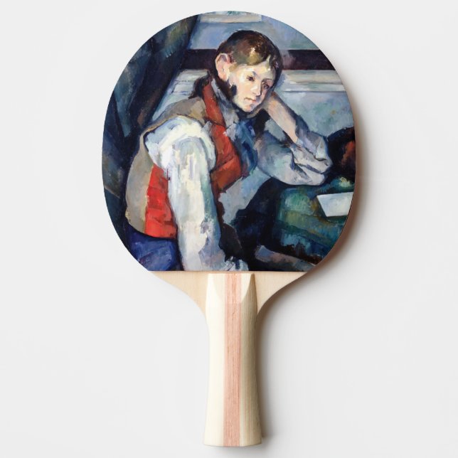 Raquete De Ping Pong Paul Cezanne - Menino no Colete Vermelho (Frente)