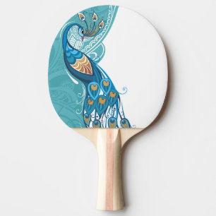 Raquete De Ping Pong Pavão na ilustração da cerceta