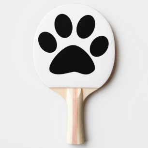 Raquete De Ping Pong Paw Imprime o Padrão de Branco Preto-Preto Cute Pr