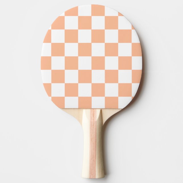 Raquete De Ping Pong Peach Fuzz Verificado Padrão Gingham (Frente)