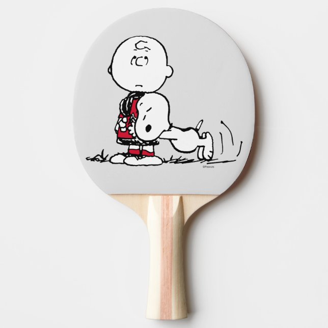 Raquete De Ping Pong PEANUTS | Padrão vermelho e preto (Frente)