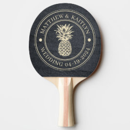 Raquete De Ping Pong Pedra de Granito Escuro Abacaxi Nomes de Casamento