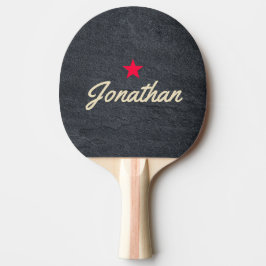Raquete De Ping Pong Pedra de Granito Escuro Assinatura Estrela Vintage