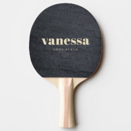 Raquete De Ping Pong Pedra de Granito Escuro Minimalista Clássico Moder