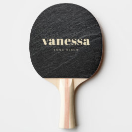 Raquete De Ping Pong Pedra de Granito Preto Minimalista Clássico Modern