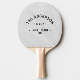 Raquete De Ping Pong Pedra de Mármore Branco Antigo Nome da Família à B