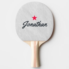 Raquete De Ping Pong Pedra de Mármore Branco Assinatura Estrela Vintage