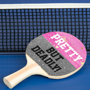 Raquete De Ping Pong Peixe Rosa Engraçado Bonito, Mas Ping Pong Pad Mo
