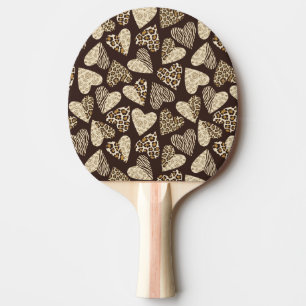 Raquete De Ping Pong Pele animal com corações