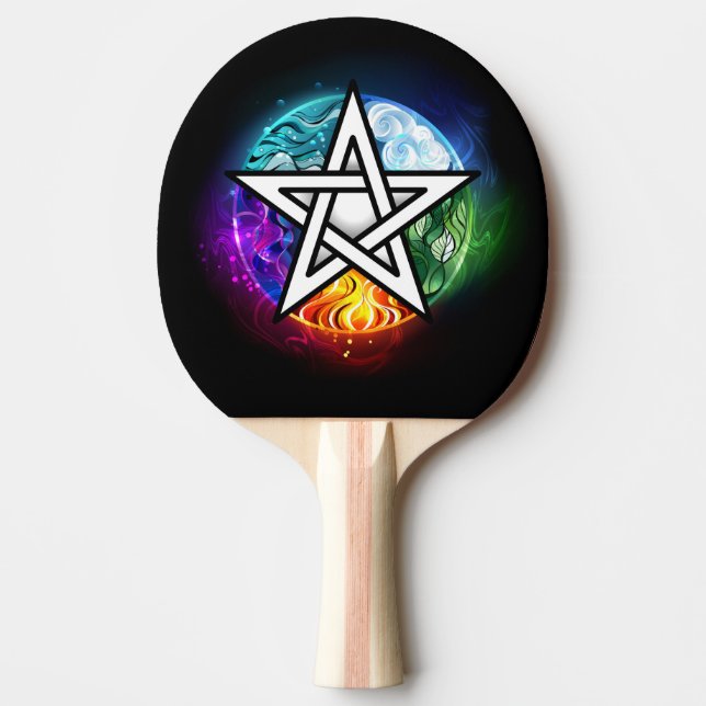 Raquete De Ping Pong Pentagrama do Wiccan (Frente)