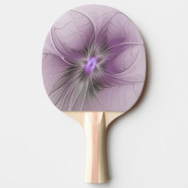 Raquete De Ping Pong Pequena Bela Cinza Mauve Moderna Flor de Arte Frac