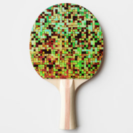 Raquete De Ping Pong Pequenos quadrados ou azulejo, verdes e laranja, d
