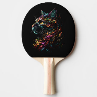 Raquete De Ping Pong Perfil Felino Estatuado