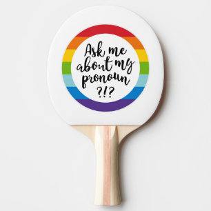 Raquete De Ping Pong Pergunte-Me Sobre O Meu Pronoun?
