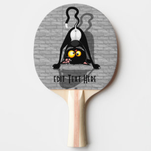 Raquete De Ping Pong Personagem de desenho animado engraçado de gato de
