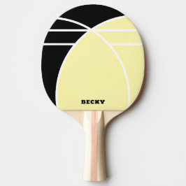 Raquete de Ping Pong Personalizada Amarela e Preta